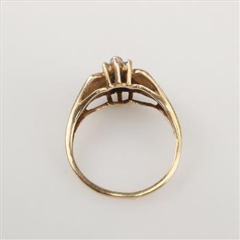 10kt Gold Diamond Blue Stone Ring