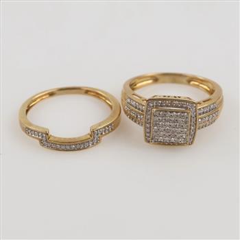 10kt Gold Diamond Bridal Set