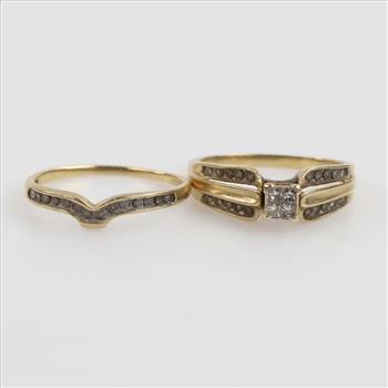10kt Gold Diamond Bridal Set