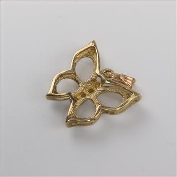 10kt Gold Diamond Butterfly Pendant