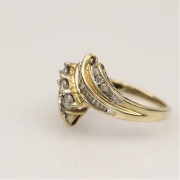 10kt Gold Diamond Bypass Ring
