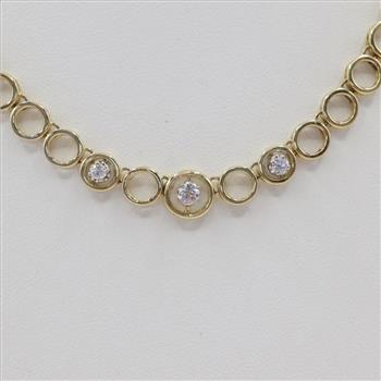 10kt Gold Diamond Circle Chain Necklace