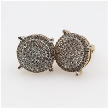 10kt Gold Diamond Circle Stud Earrings