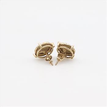 10kt Gold Diamond Circle Stud Earrings