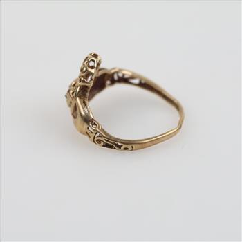 10kt Gold Diamond Claddagh Ring
