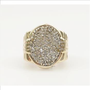 10kt Gold Diamond Cluster Ring