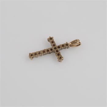 10kt Gold Diamond Cross Pendant