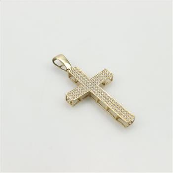 10kt Gold Diamond Cross Pendant