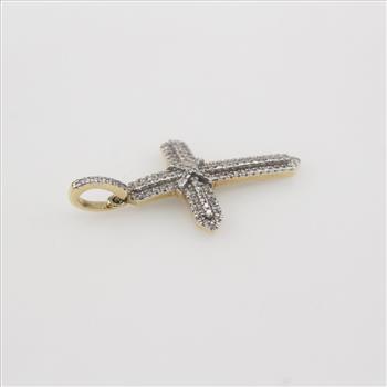10kt Gold Diamond Cross Pendant