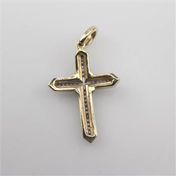 10kt Gold Diamond Cross Pendant