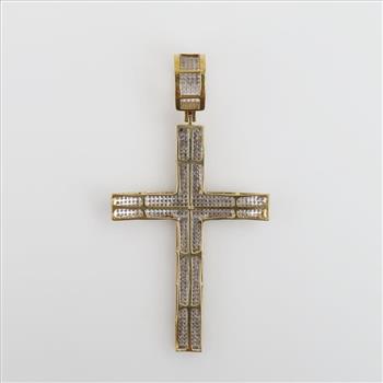 10kt Gold Diamond Cross Pendant