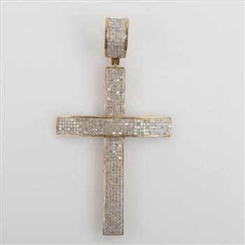 10kt Gold Diamond Cross Pendant