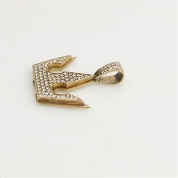 10kt Gold Diamond Crown Pendant