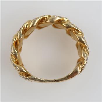 10kt Gold Diamond Curb Link Style Ring