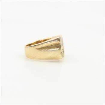 10kt Gold Diamond Cursive ID Ring