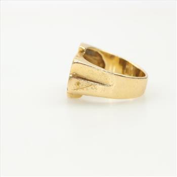 10kt Gold Diamond Cursive ID Ring