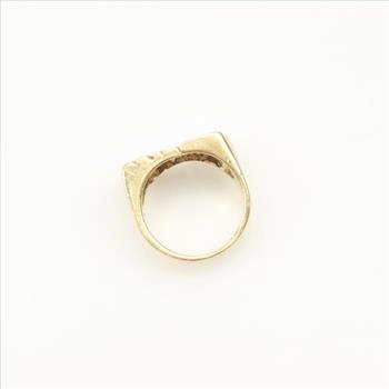 10kt Gold Diamond Cursive ID Ring