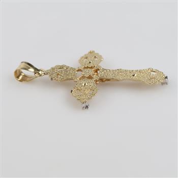 10kt Gold Diamond Filigree Religious Pendant