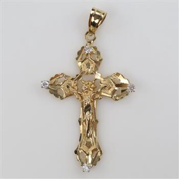 10kt Gold Diamond Filigree Religious Pendant