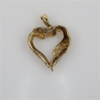 10kt Gold Diamond Heart Pendant
