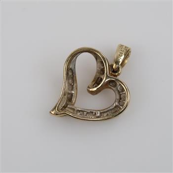10kt Gold Diamond Heart Pendant