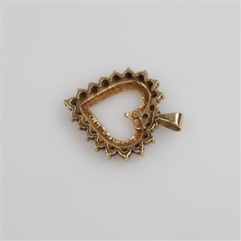 10kt Gold Diamond Heart Pendant