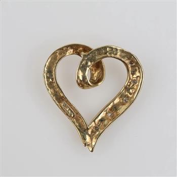 10kt Gold Diamond Heart Pendant