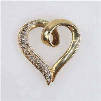 10kt Gold Diamond Heart Pendant