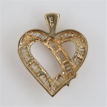 10kt Gold Diamond Heart Pendant