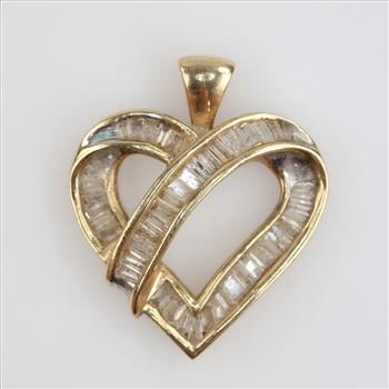 10kt Gold Diamond Heart Pendant