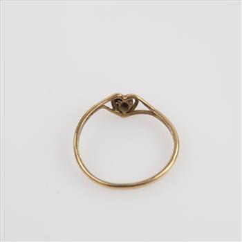 10kt Gold Diamond Heart Ring
