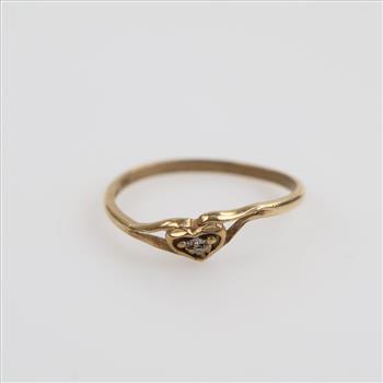 10kt Gold Diamond Heart Ring
