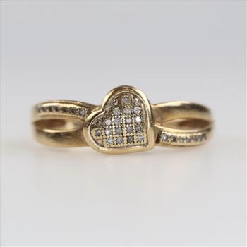 10kt Gold Diamond Heart Ring