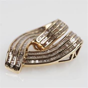 10kt Gold Diamond Heart Slide Pendant, Evaluated By Our Certified Gemologist-AGS/GIA