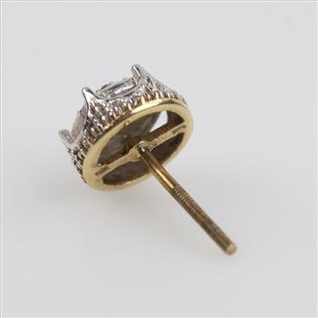 10kt Gold Diamond Hollow Stud Earring