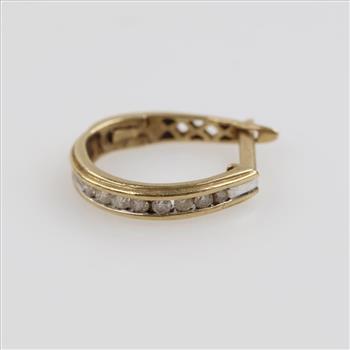 10kt Gold Diamond Hoop Earring