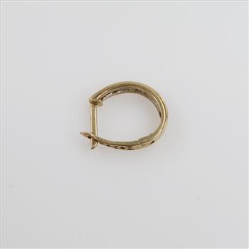 10kt Gold Diamond Hoop Earring