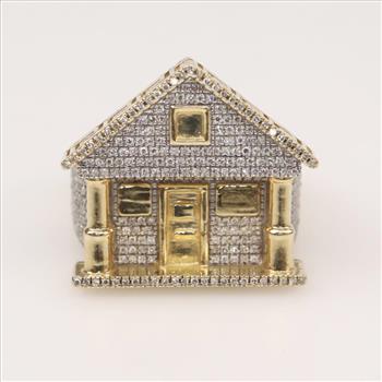10kt Gold Diamond House Ring