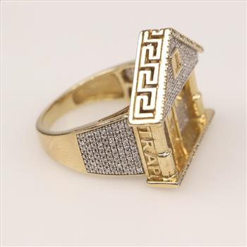 10kt Gold Diamond House Ring