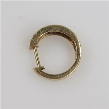 10kt Gold Diamond Huggie Hoop Earring