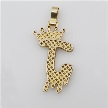 10kt Gold Diamond J Pendant- Evaluated By Our Certified Gemologist-AGS/GIA