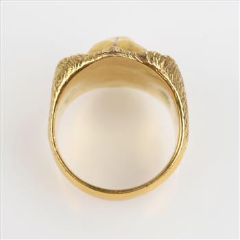 10kt Gold Diamond Lions Head Ring-Evaluated By Our Certified Gemologist - AGS / GIA
