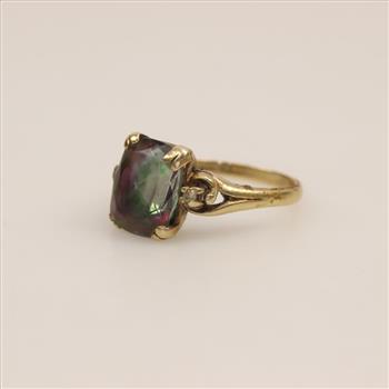 10kt Gold Diamond Mystic Topaz Ring