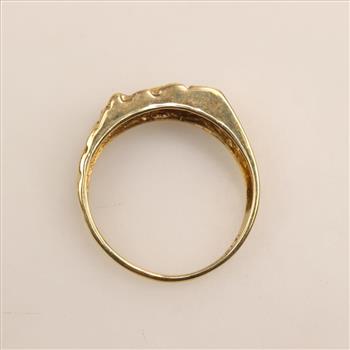 10kt Gold Diamond Nugget Ring