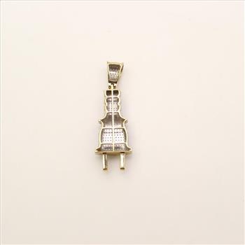 10KT Gold Diamond Plug Pendant