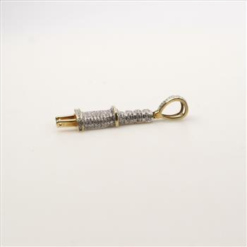 10KT Gold Diamond Plug Pendant