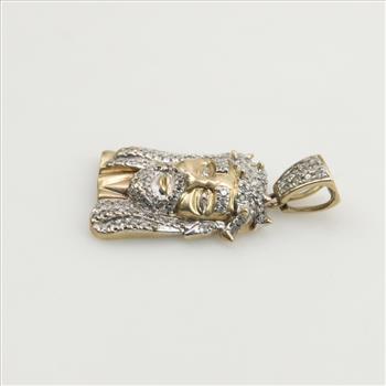 10kt Gold Diamond Religious Pendant