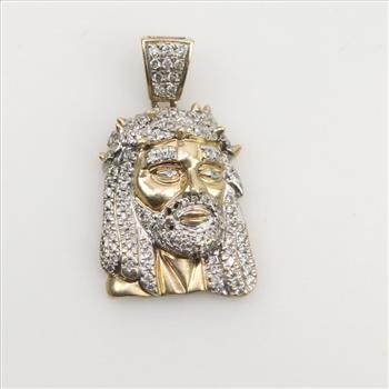 10kt Gold Diamond Religious Pendant