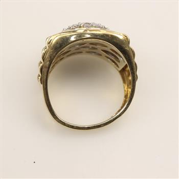 10kt Gold Diamond Rolex Style Signet Ring