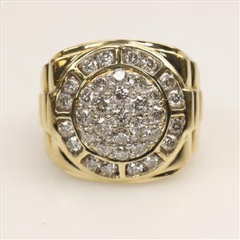10kt Gold Diamond Rolex Style Signet Ring